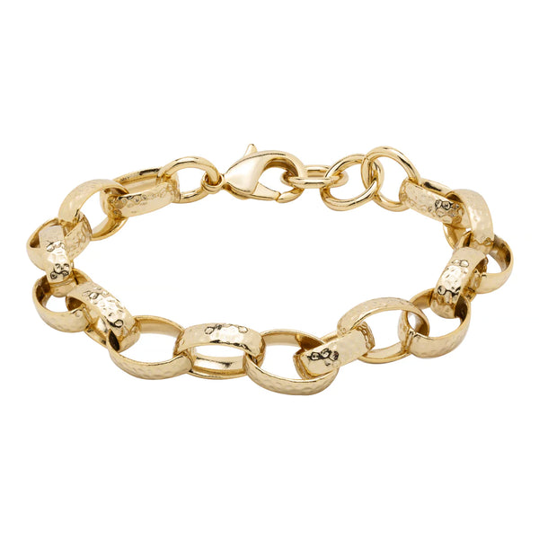 10MM Patterned Belcher Bracelet (Gold Filled)