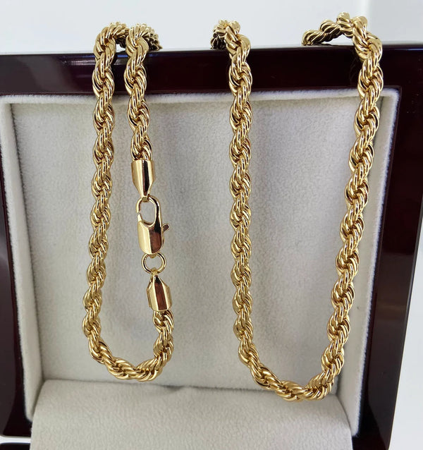 Rope Chain 5MM Necklace - 24 Inch (Gold Filled)