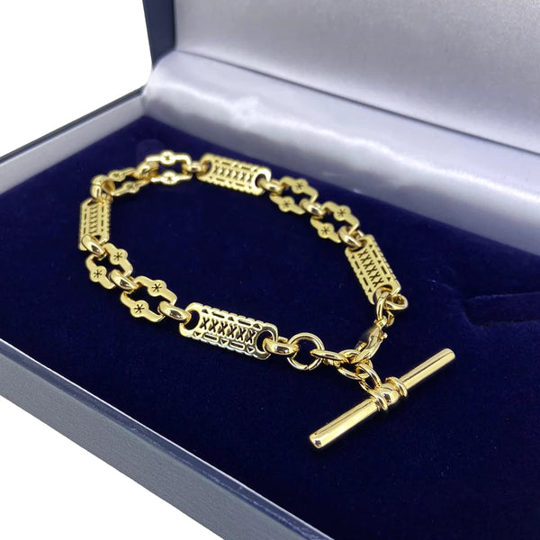 Stars and Bars T-Bar Bracelet (Gold Filled)