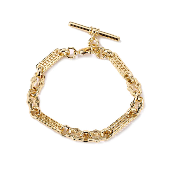 Stars and Bars T-Bar Bracelet (Gold Filled)