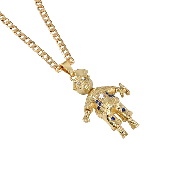 Naughty Boy Diamond Pendant / Curb Chain (Gold Filled)