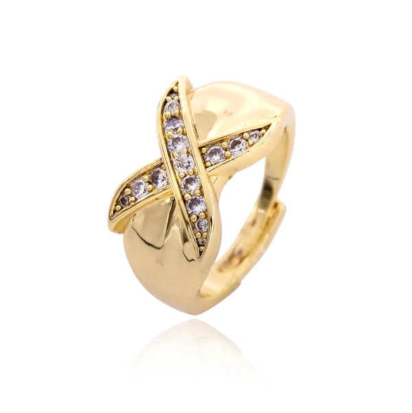 Kiss 'X' Diamond Ring (Gold Filled)