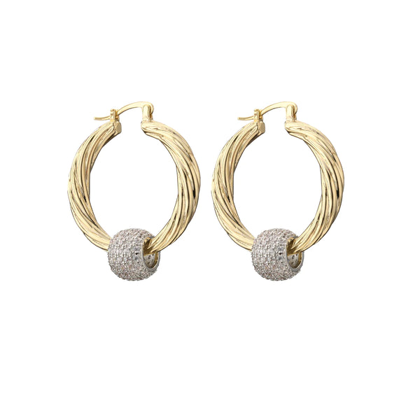 Disco Ball Hoop Earrings (Gold Filled)