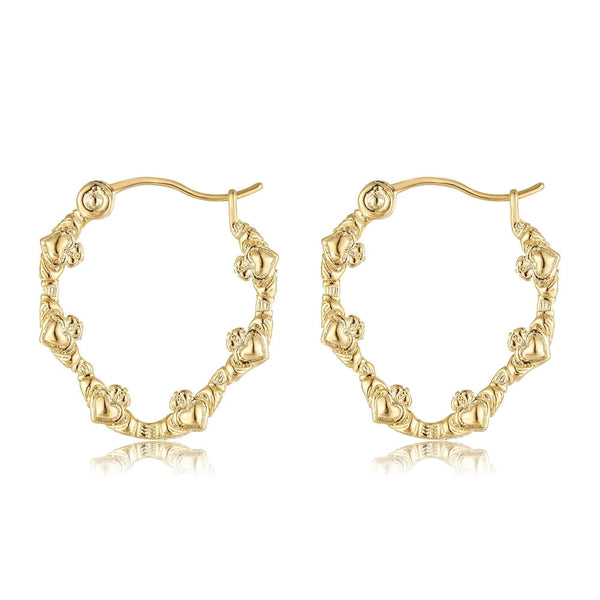 Claddagh Heart Hoop Earrings (Gold Filled)