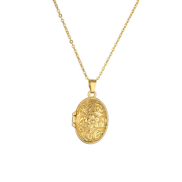 Oval Locket Pendant / Chain (Gold Filled)