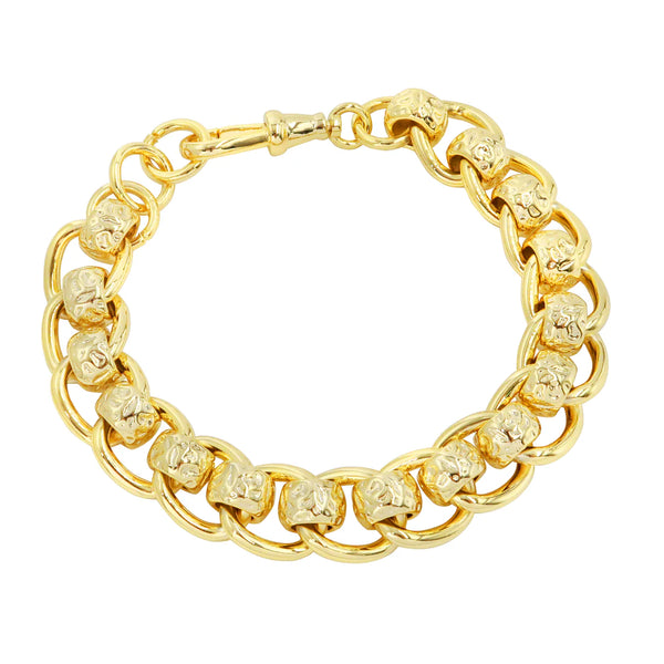 16MM Ornate Rollerball Belcher Bracelet (Gold Filled)