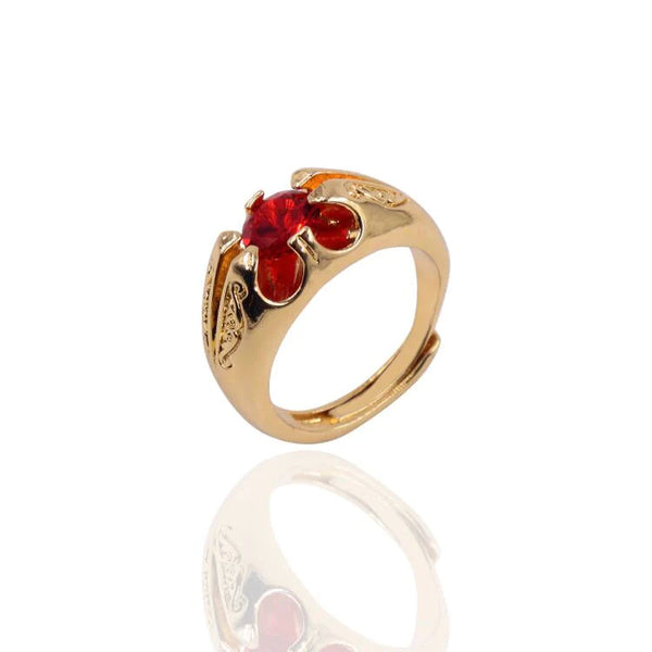 Gypsy Solitaire Red Gemstone Ring (Gold Filled)