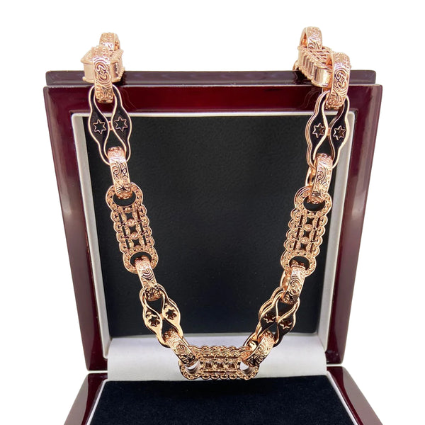 3D Stars and Bars Chain - 26 Inch (Rose Gold Filled)