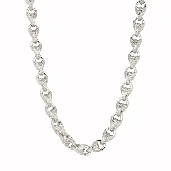 3D Tulip Chain - 27 Inch (White Gold Filled)