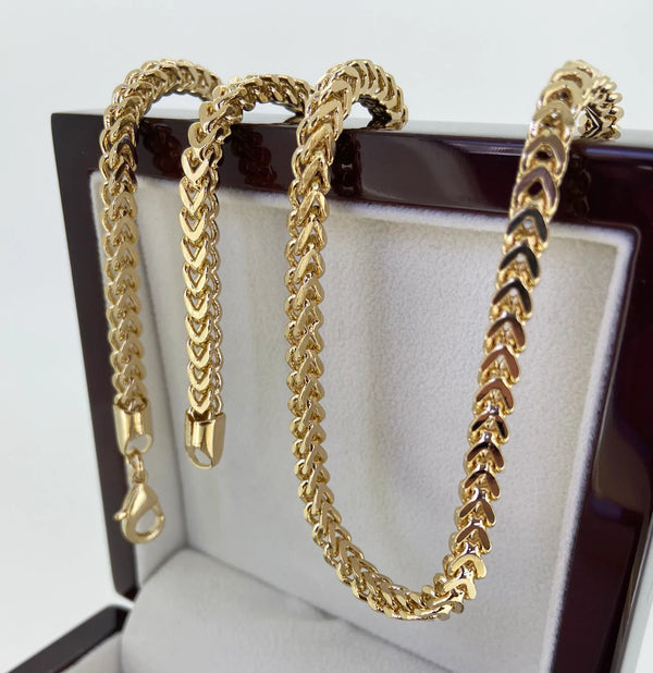 4MM Franco Chain Necklace - 24 Inch (Gold filled)
