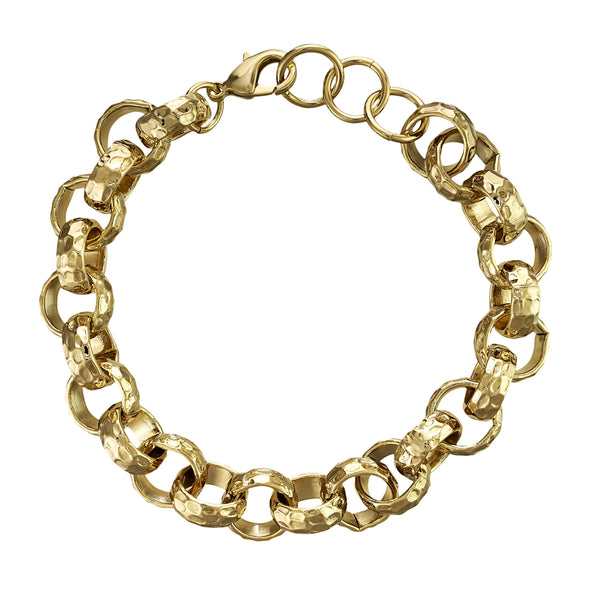 Patterned Belcher BRACELET 12MM (Gold Filled)