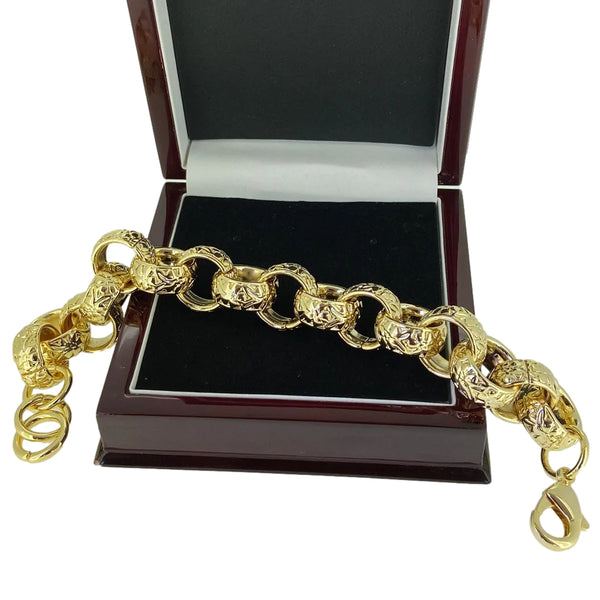 10mm Smooth Belcher Bracelet And Chain Set – INFINITY GOLD UK