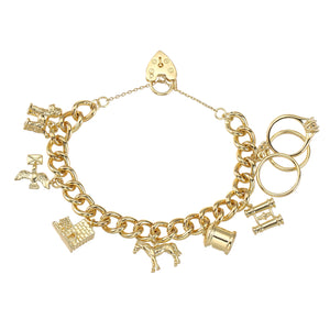Pets and Post Gold Charm Bracelet
