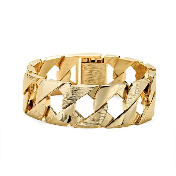 27MM Bark Cuban Bracelet (Gold Filled)