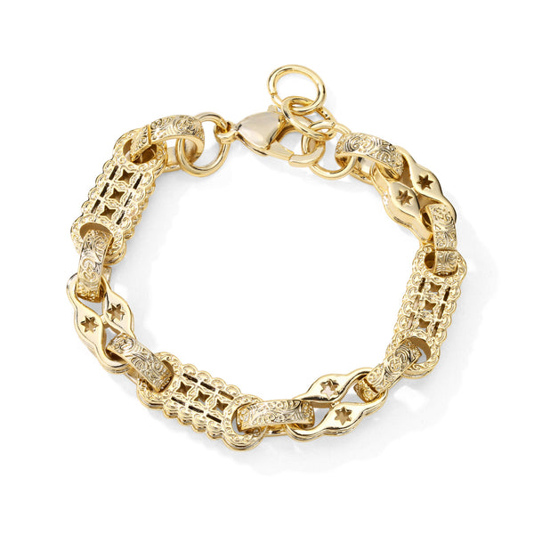 3D Stars and Bars Bracelet (Gold Filled)