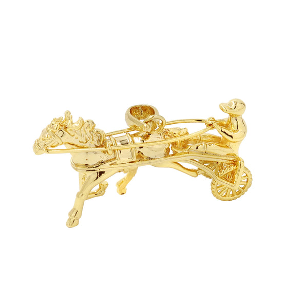 Gold Filled Gypsy Horse Racing Pendant
