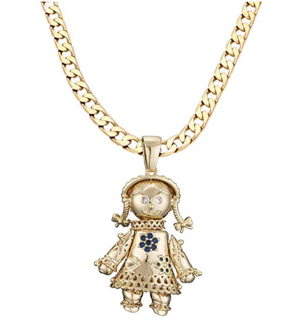 Large gold rag doll – London Fifth Avenue jewellery